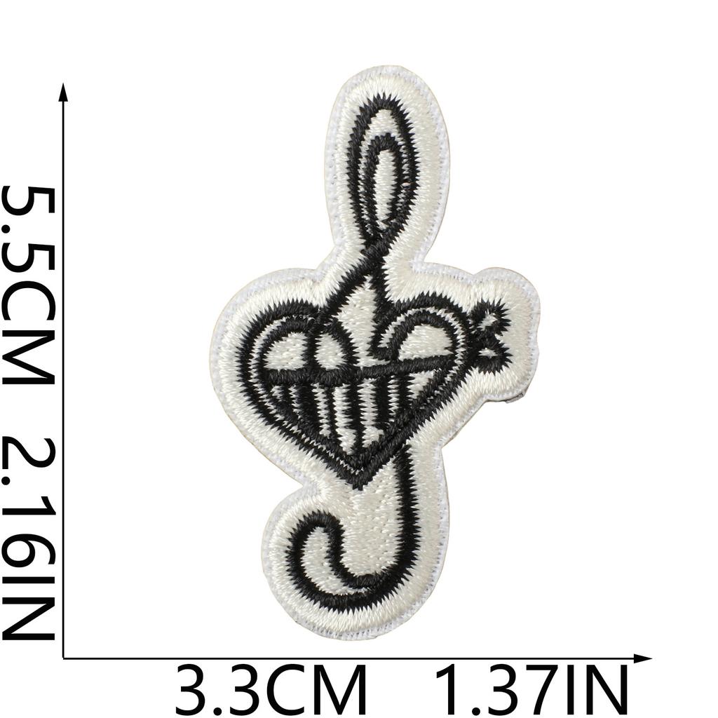 Literary Music Note Embroidery Cloth Sticker Clothes Patch Decoration Versatile Diy Bag Pants Hole Repair Embroidery Sticker