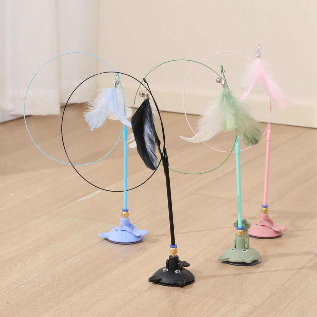 Feather Cat Teaser Stick With Steel Core For Hunting And Enrichment Activities