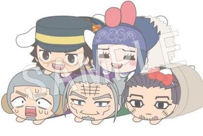 Chugai Mining Golden Kamuy X Sanrio Characters Mochikororin Plush Mascot Type A Boxed Set of 5 (5 Designs), Approx. 80mm, Polyester