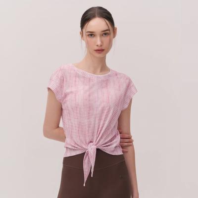 Gingham Check Tie FronT T shirT hTwTs5k82T