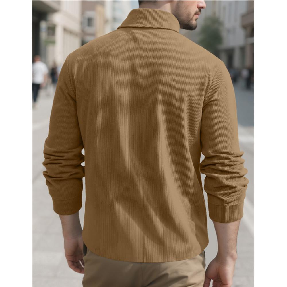 New Spring Autumn Men's Corduroy Shirt Europe Vintage Style Casual Versatile Long Sleeve Workwear Jacket for Men