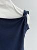 LUXI Asymmetrical One-Shoulder Waffle Knit Top - Summer Slim Fit for Women