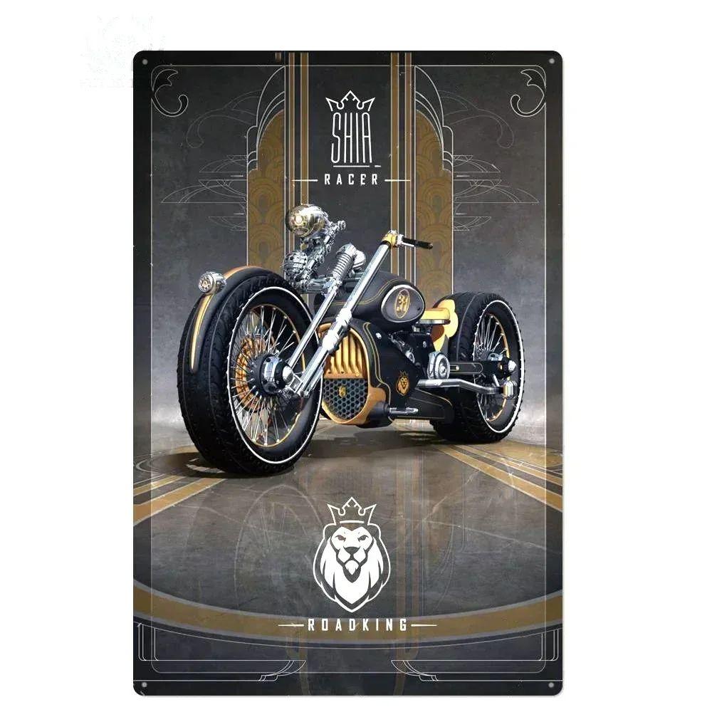 Vintage Motorcycle Tin Sign, Garage Workshop Dacha Decor 20x30cm
