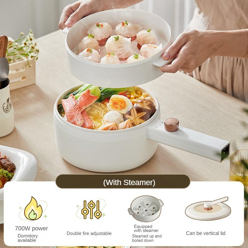 1600ML 220V Electric Cooking Pot Household Mini Frying Pan Home Non-stick Electric Hot Pot Multi Cooker