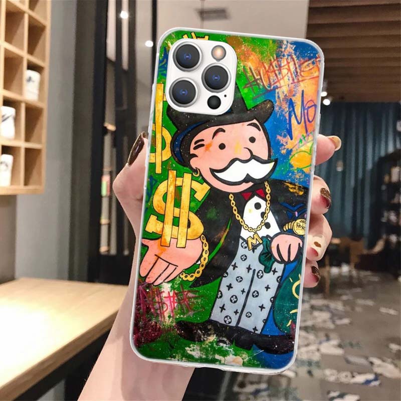 

Cartoon Dollar Monopolys Soft Phone Case For iPhone 16 15 14 13 12 11 Pro Max X XR XS 7 Plus 8 + SE 2020 Pattern Customized Cove iPhone 13 Pro