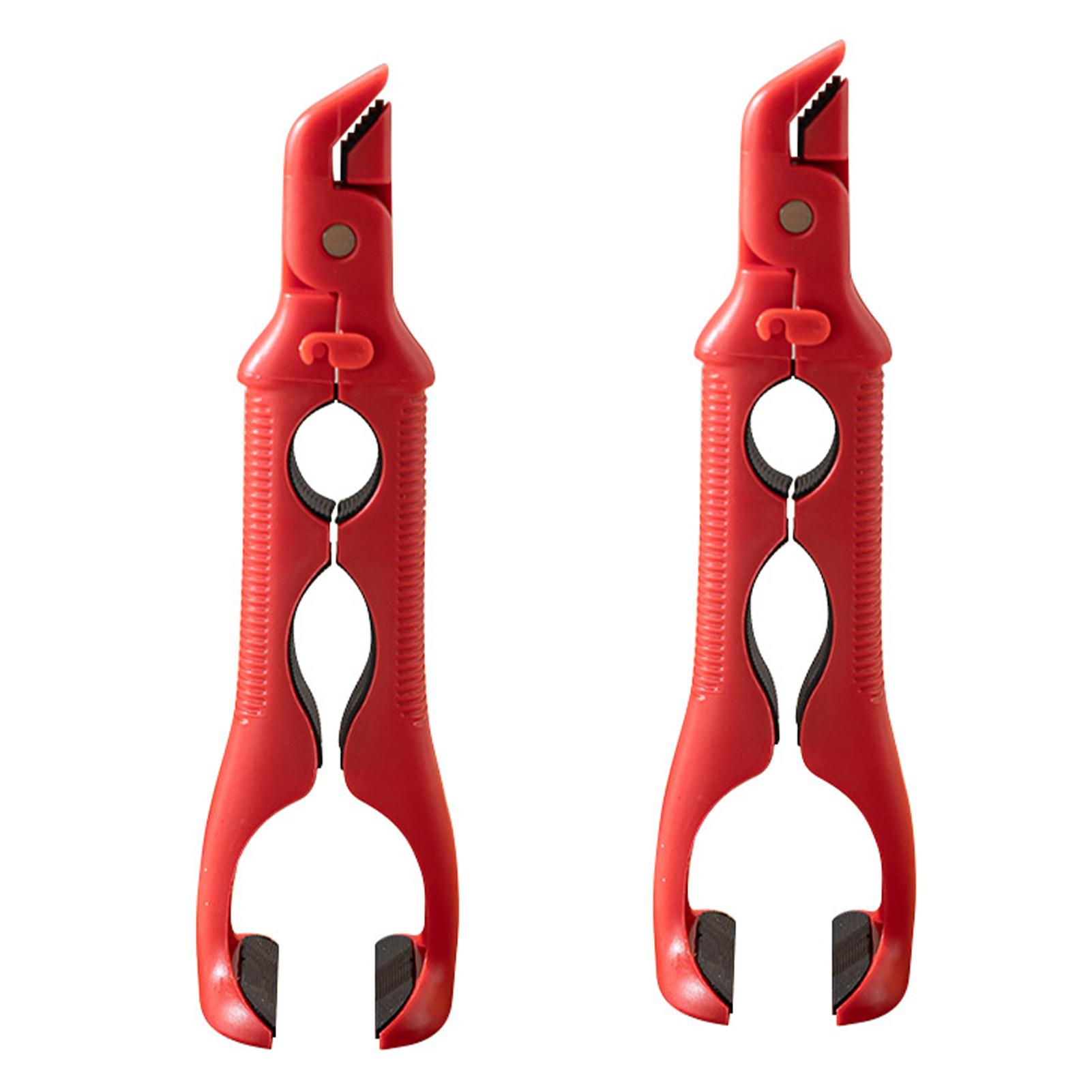 2 шт./набор 3 в 1 Зажим против ожогов Нескользящая силиконовая ручка Открывалка для бутылок Креативный утолщенный зажим для поднятия посуды Сковороды красный