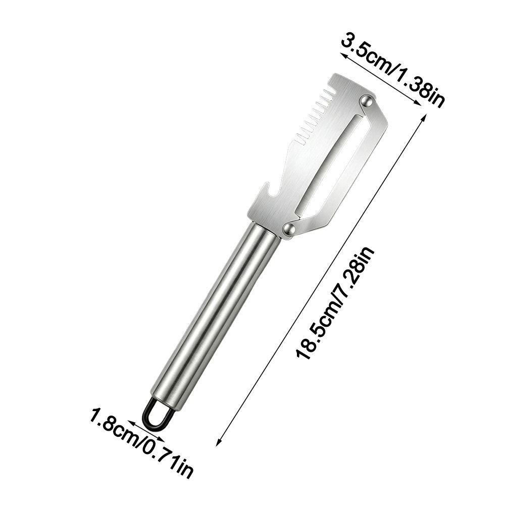 Multi-Functional Vegetable Peeler with Wooden Handle and Bottle Opener Stainless Steel Kitchen Peeler Peeling Tool