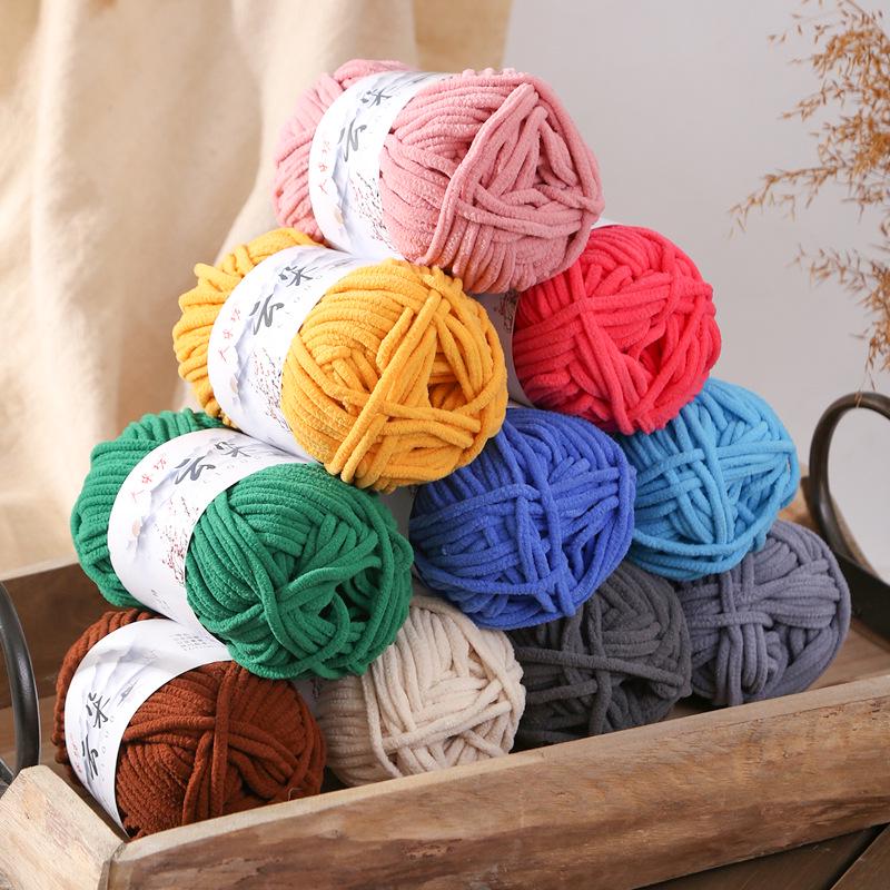 Cloud Thin Ice Soft Gold Velvet Wool, Hand-Woven for Dolls, Scarves, Sweaters, and Slippers.