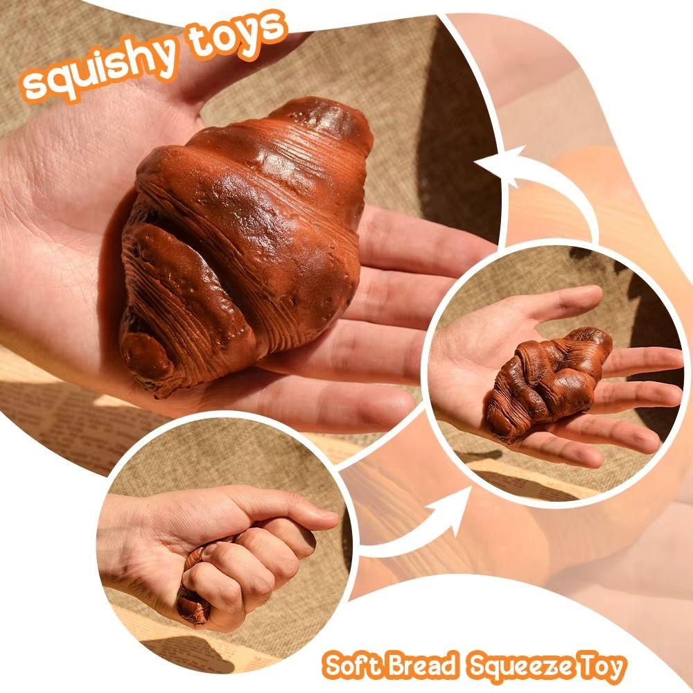 Slow Rising Croissant Squishy Toy Sticky Food Soft Rebound Toys Artificial Bread Fake Kids Adults