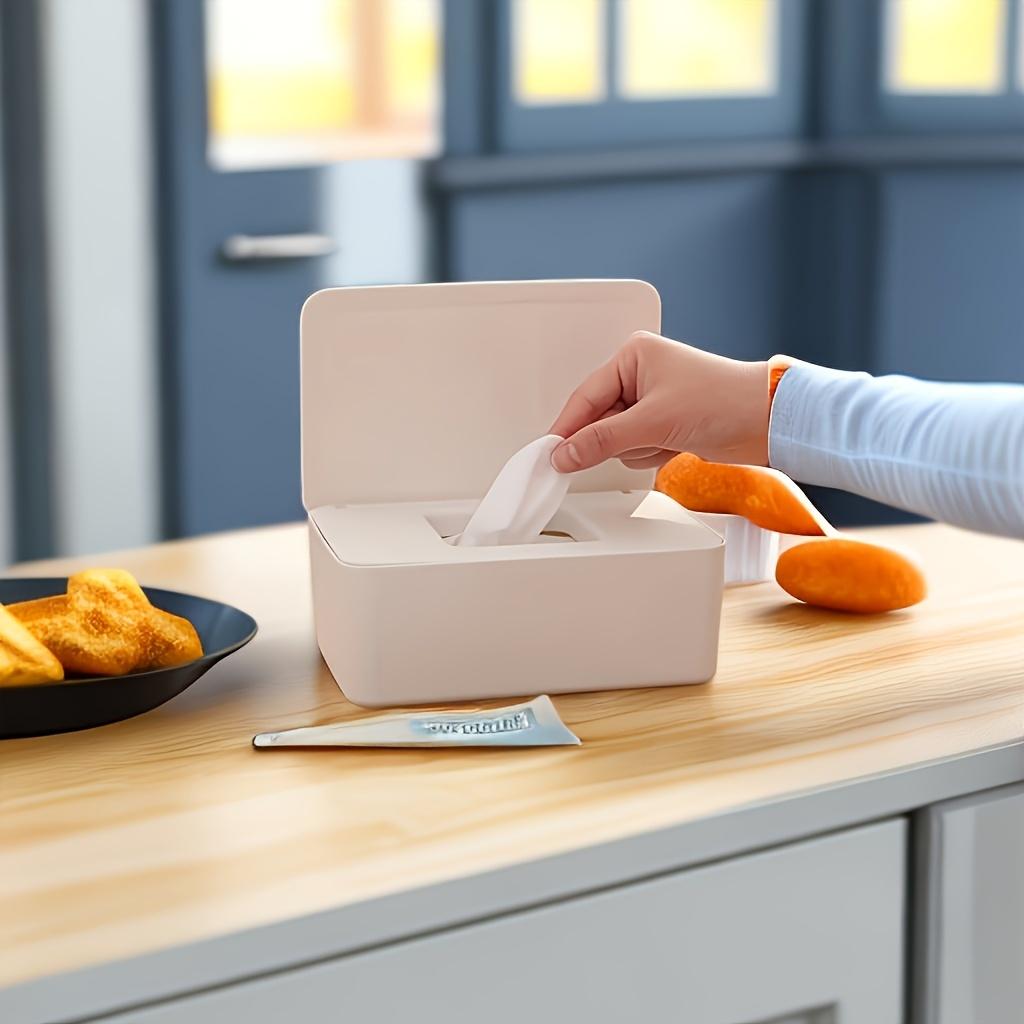 Dustproof Flushable 1pc Sealed Wipes Dispenser Easy To Clean, Space Saving for Desk, Office, Kitchen, Bathroom Vanity