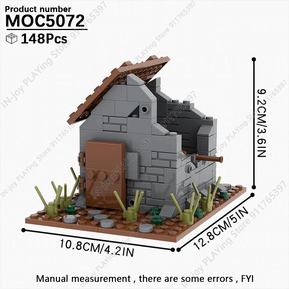 MOOXI Simulierte Militärkriegs-Bausteine WW2 Schlachtfeldruinen Artilleriekanonen Modell MOC Steine Erwachsenen-Set Spielzeug für Jungen