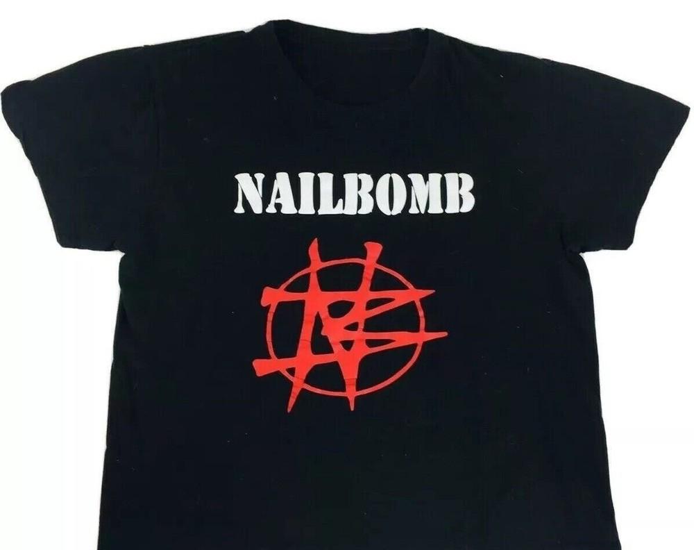 Nailbomb Band Logo Red Symbol Black T-shirt
