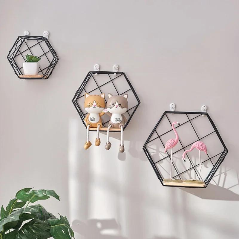 3PCS Iron Shelf Plant Stand Bookshelf Living Room Display Shelf Wall Organizer Storage Rack Display Cabinet Home Furniture