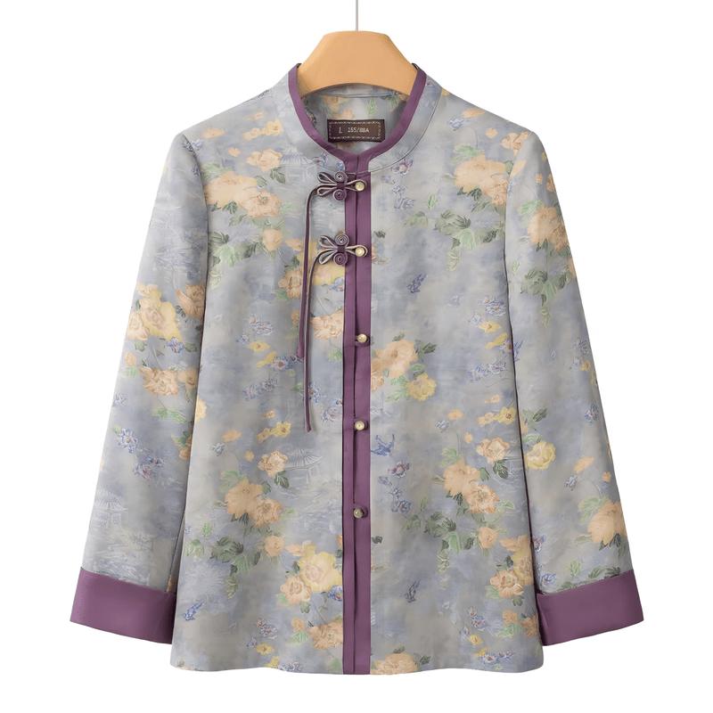 YUZHAOLIN Women s Round Neck Spring/Summer Cardigan Shirt L