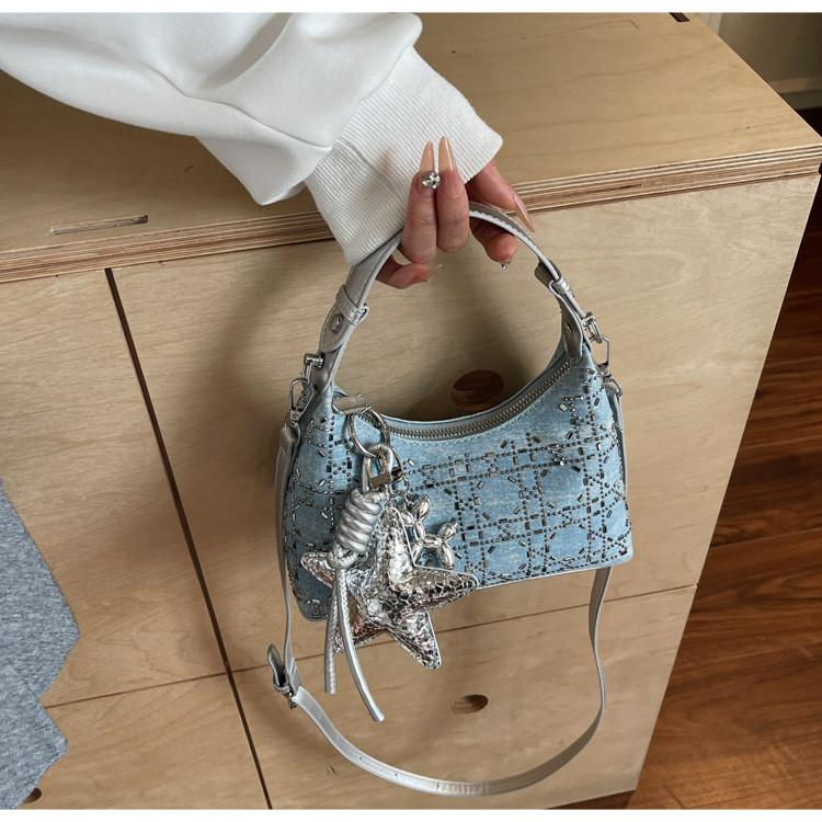 IELGY Ladies Handbag Denim Shoulder Underarm Dumpling Bag