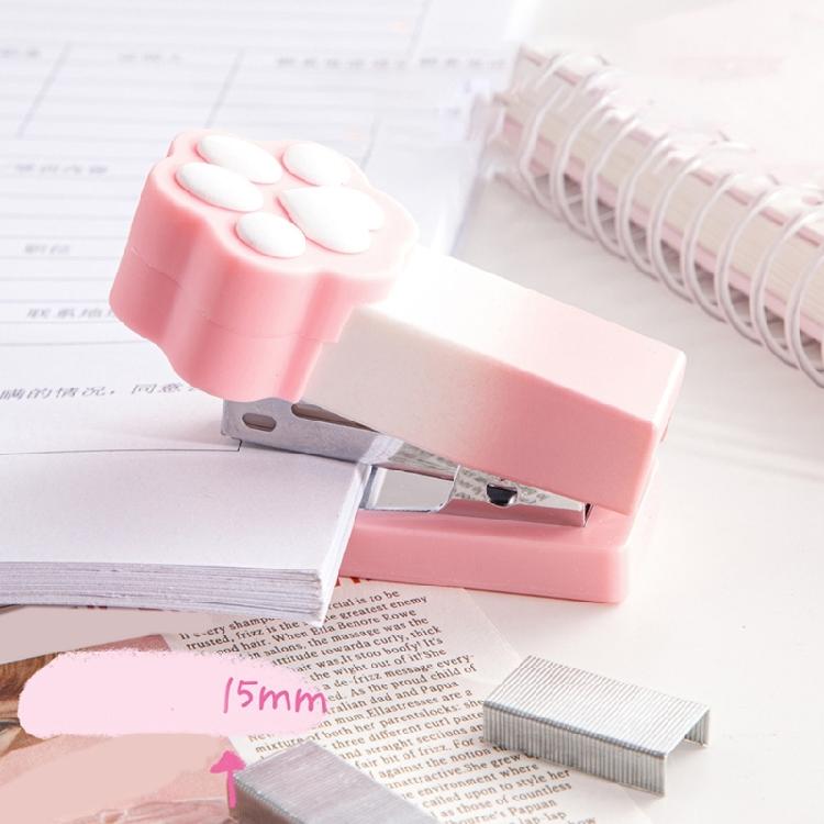Kleiner stapler mit katzenmotiv Kleine Katzenpfoten-Design Büroklammer-Spender Leicht zu tragen Großartig zur Reduzierung von Handermüdung
