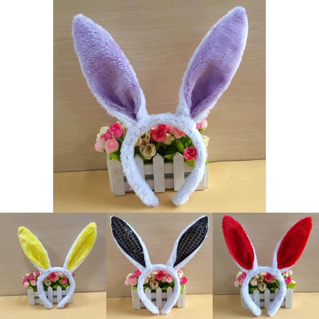 Kids Animal Costume Headband With Plush Bunny Ears And Sparkle Finish
