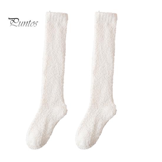 

1 пара женских зимних носков Tihick Coral Fleece, нескользящие, однотонные, теплые, утолщенные, плюшевые, теплые носки для теленка на различные случаи жизни