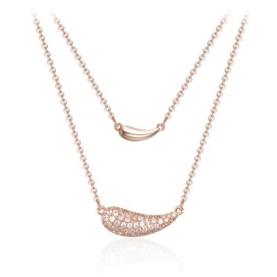 Collier Double Ligne Superposé Goutte d'Eau Bijoux ELLE ELBRNN232
