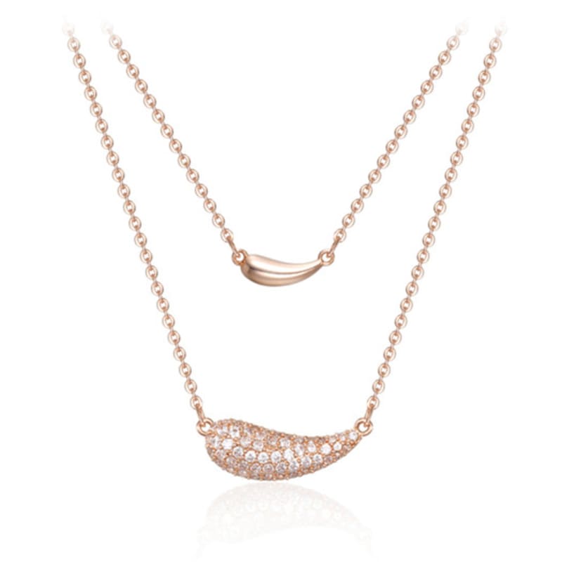 ELLE Jewelry Two-Line Layered Waterdrop Necklace ELBRNN232
