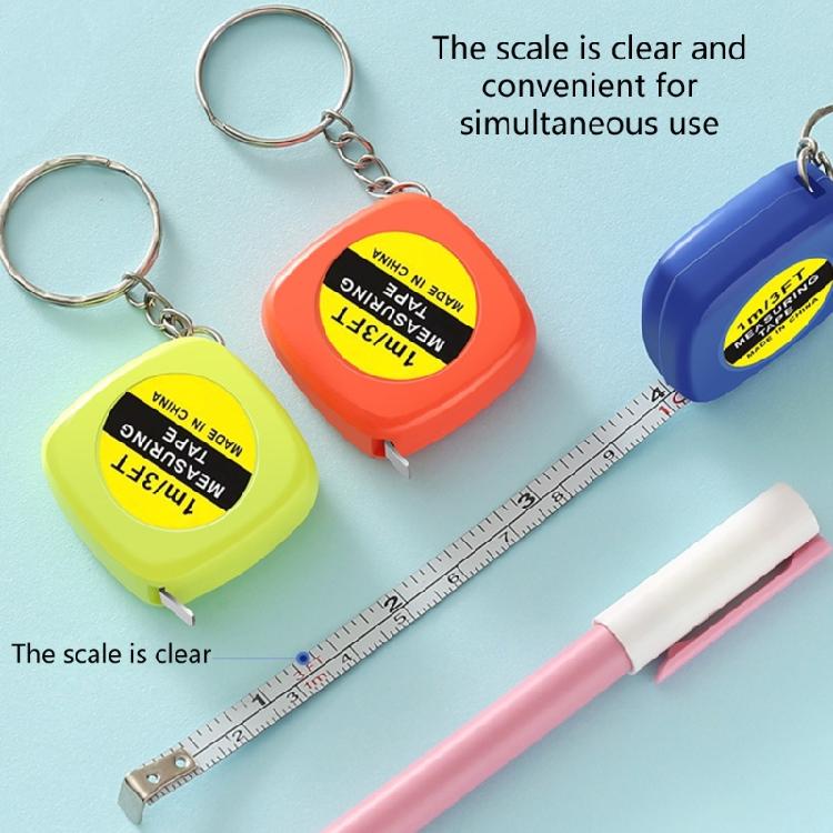 Pocket Tape Measure 1m Long Auto Retractable Portable Design Stainless Steel Tape Double Scale Flexible Keyring