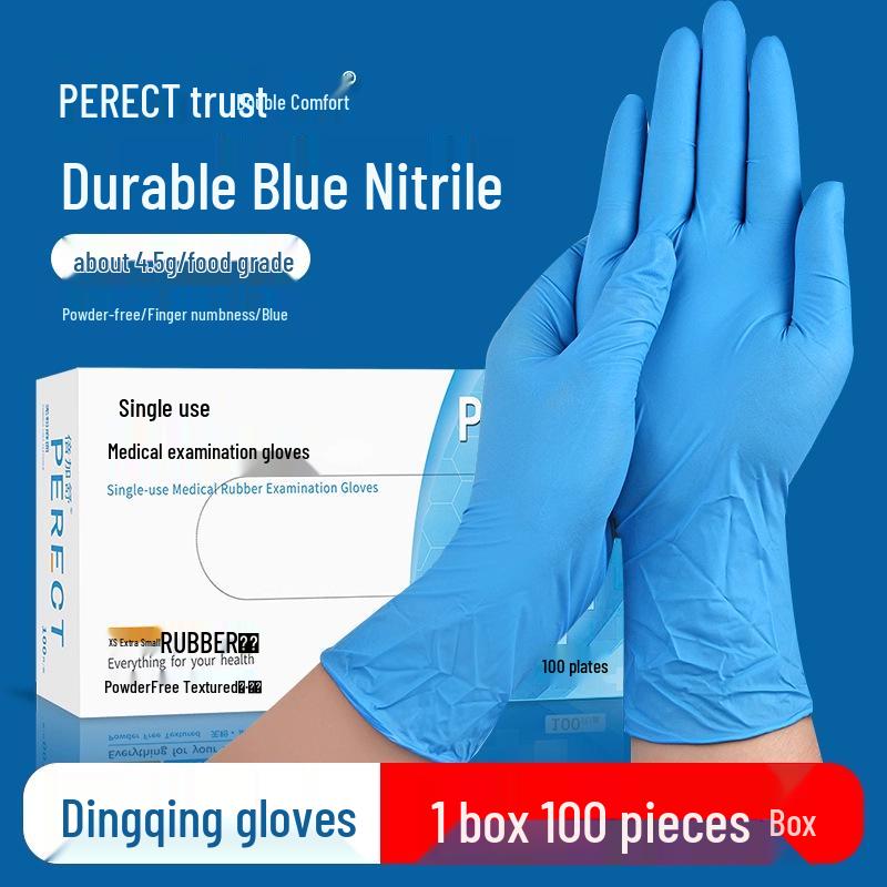 Black Nitrile Oil-Resistant Non-Slip Thickened Disposable Gloves for Industrial and Household Use