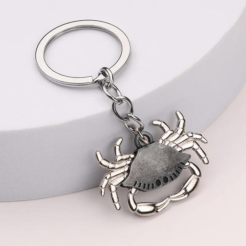 Creative and Personalized Animal Shaped Crab Keychain Metal Keyring Pendant