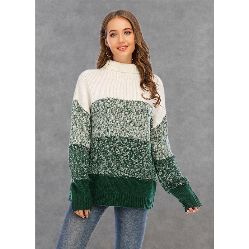 Женский свитер толстой вязки с принтом знаменитости из Интернета S зелёный 3553₽