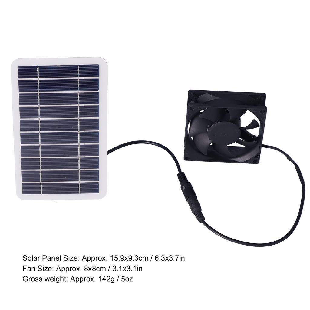 2.5W Solar Panel Fan Solar Pet Exhaust Air Flowing Fan for Outdoor Breeding Planting