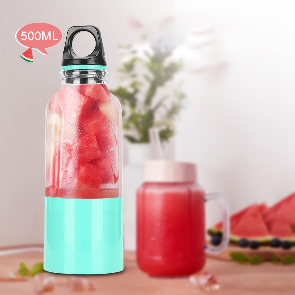 Przenośny Elektryczny Kubek do Wyciskania Owoców Dwuostrzowa Głowica Tnąca Mikser Sokowirówka 2600mah na Podróż Domowy Ładowany przez USB(niebieski