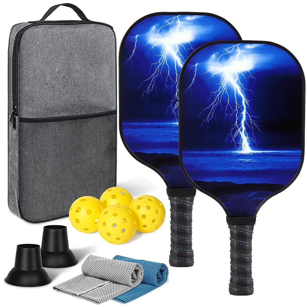 Rachetă și minge Pickleball din fibră de carbon, set cadou pentru prosoape de gheață pentru sporturi în aer liber