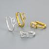 Elegant Geometric Cubic Zirconia Stud Earrings for Women - Trendy, Retro, Light Luxury Accessory