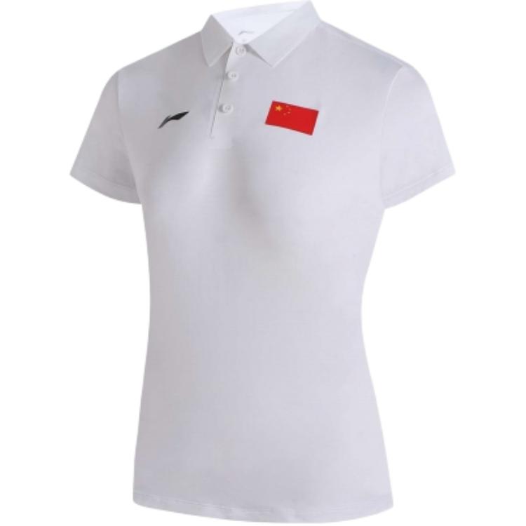 

Li-Ning Soft Comfortable Breathable Versatile Casual Short Sleeve Polo Shirt Women tops Standard-White APLU070-2 2XL