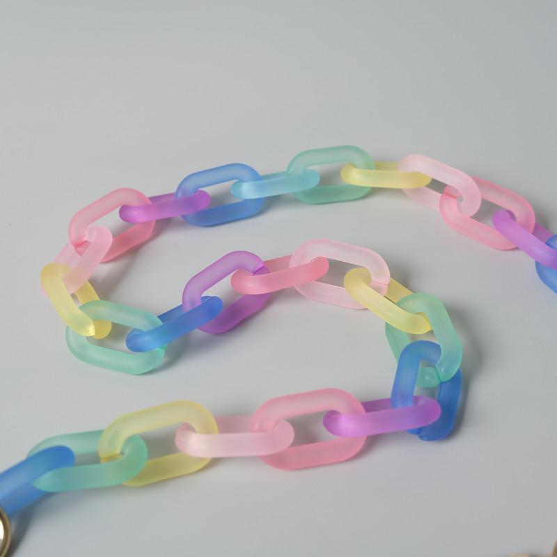 New Phone Chain Accessory Detachable Parts Neon Candy Matte Crossbody Resin Cute Strap Phone Case Chains Acrylic Shoulder Lanyard Hanging Chain