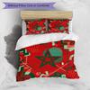 Set Biancheria da Letto Stampata Calcio Marocco 3 Pezzi Set Copriletto Accogliente Traspirante come Regalo per Inaugurazione Casa Vacanze
