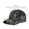 Atmungsaktive Spitze Floral Baseballkappe Netz Verstellbar Strass Schmetterling Baseballhut Outdoor Sonnenhut Für Mann Frau Unisex