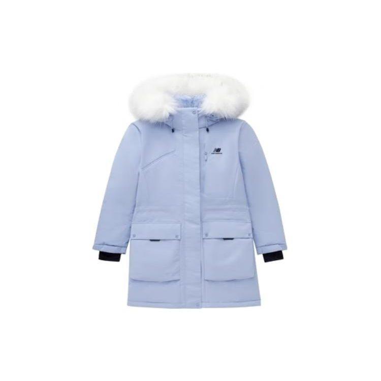 New Balance Down Jackets Women's Blue Hooded Moderate Parka Down Jacket 5PC44432-LBL