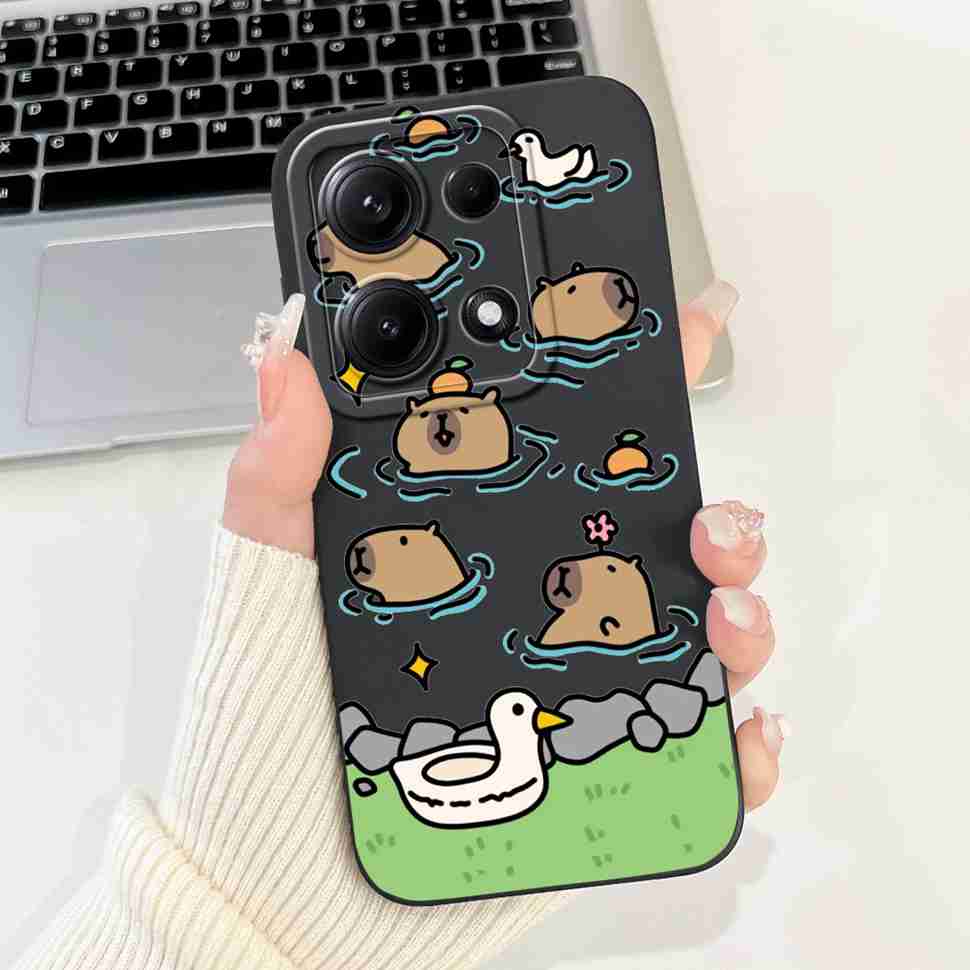 Simple Silicone Case For Redmi Note14S 4G Cute Panda Rabbit Shockproof Back Cover Note14 For Xiaomi Redmi Note 14 14S Cases
