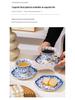 Squisito Set di Tazza da Caffè e Sottotazza in Ceramica Blu e Bianca Retrò