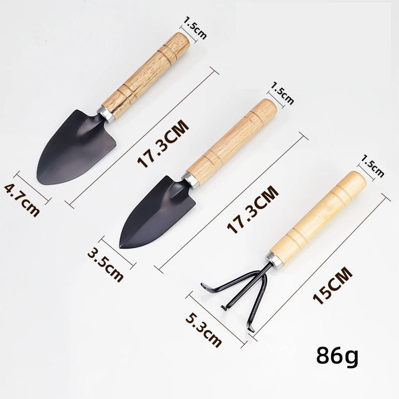 

Three-Piece Gardening Tool Set: Shovel, Rake, and Trowel for Indoor Potted Plants and Beachcombing