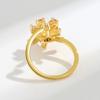 Flower Zirconia Rotating Ring With Adjustable Size For Stress Relief And Trendy Women