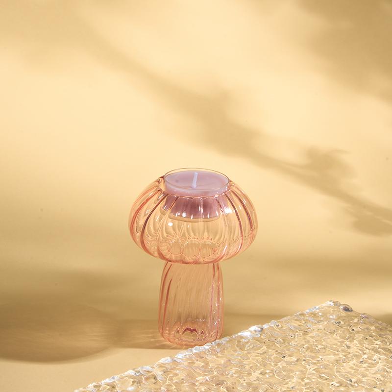 

1 шт. Красочные подсвечники Праздничная атмосфера Стеклянный подсвечник Декоративные украшения Грибной подсвечник Романтичный 5 стилей