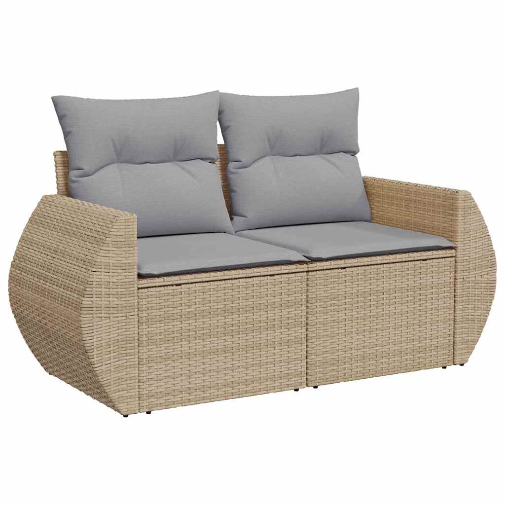 Garden Sofa Set 12 pcs Beige Poly Rattan