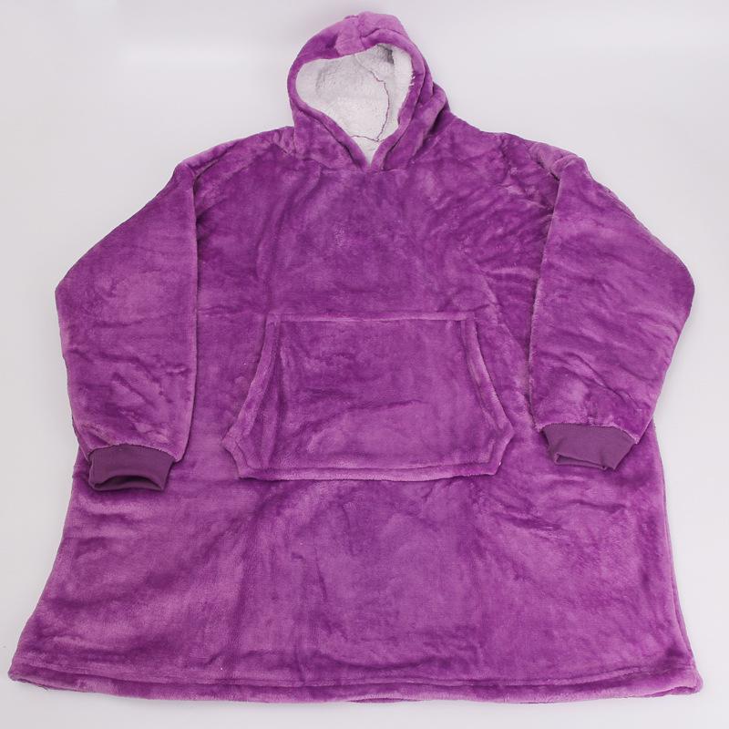 Unisex Hooded Fleece Blanket Pullover for Outdoor Warmth and Cold Protection