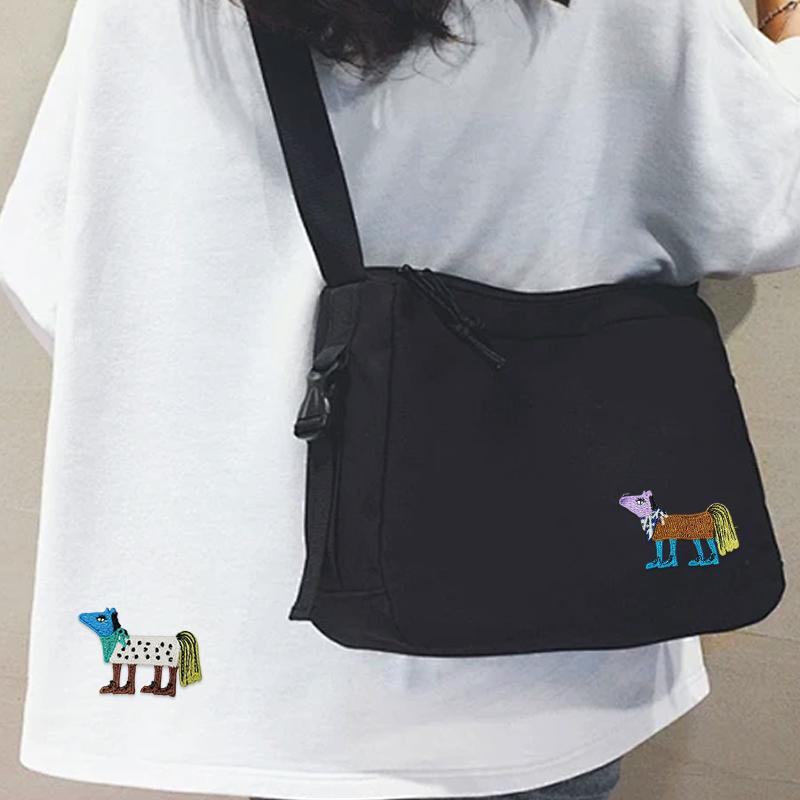 Cartoon Pony Studded Patch Decorative Embroidery DIY Cloth Applique Bag Hat Various Styles Cute Fabric Patch Sewing 5 Styles