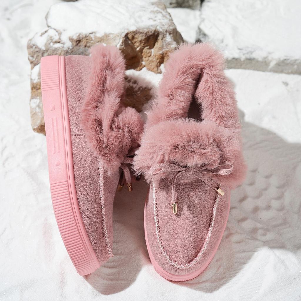 Women's Shoes, Snow Boots, Cotton Shoes, Round Toe Shoes, Thick Soled Shoes, Suede Shoes, Warm Shoes