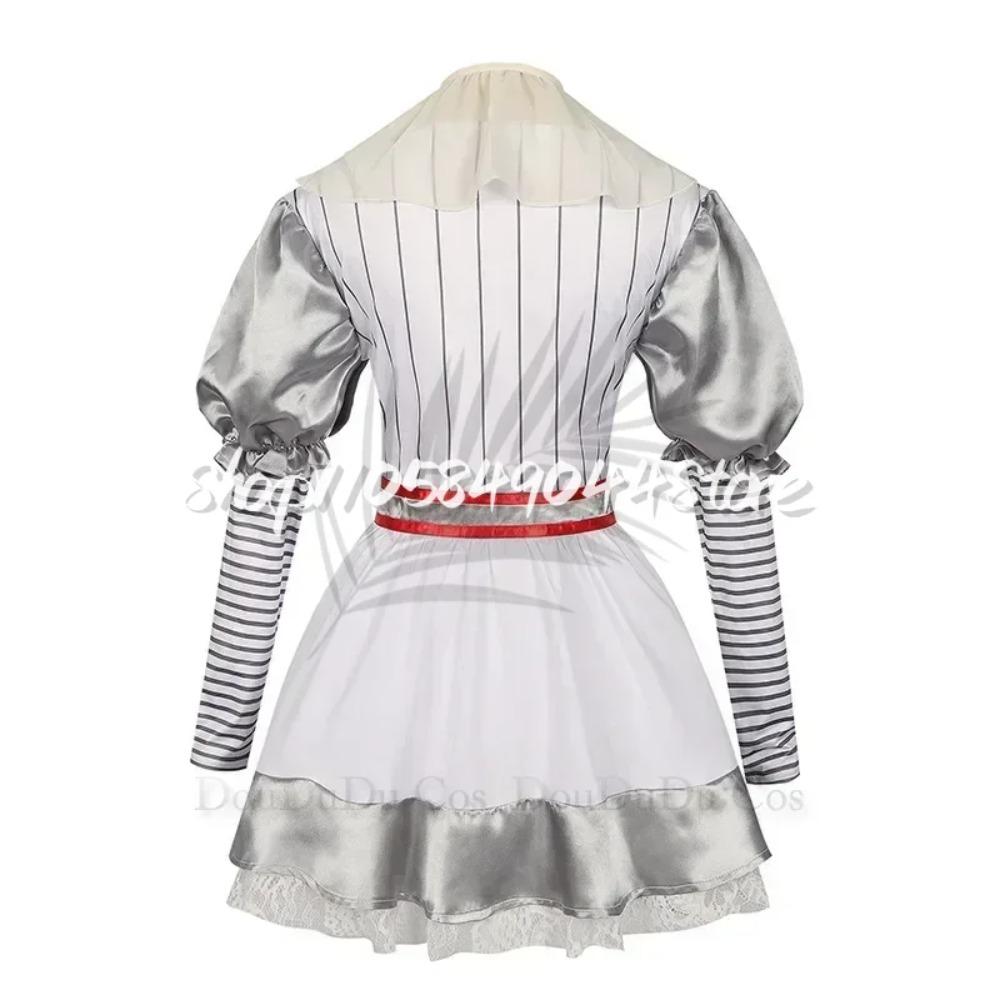 Women Killer Clown Cosplay Dress Movie Horror Lolita Outfit Adults Halloween Carnival Cosplay Outfit