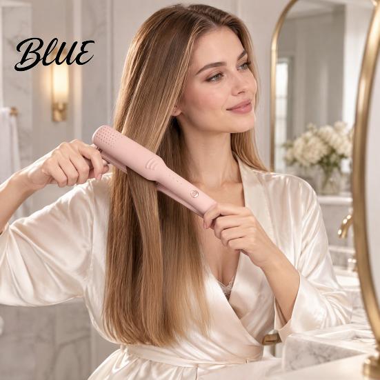 Multifunctional Hair Styling Machine 2 in 1 Straightener Curling Iron Negative Ionic Wide Plate Flat 4 Temp Settings Compact Tool for Dormitory 10s