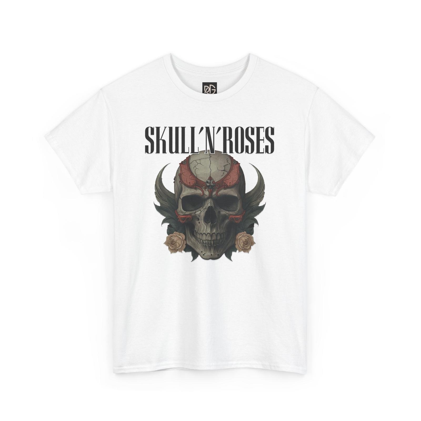 Skull  N  Roses Funny Unisex Heavy Cotton Tee - Edgy Vintage Apparel, Rock S разноцветный