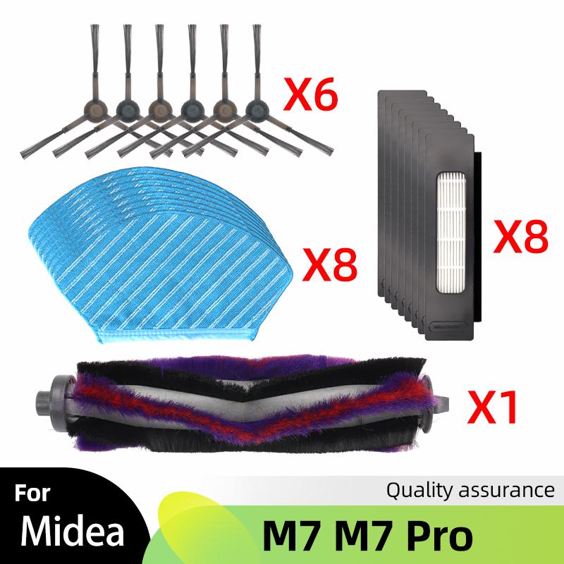 Für Midea M7 M7 Pro Zubehör Ersatzteile Roboter Staubsauger Ersatzbürste HEPA-Filter Wischtücher Verbrauchsmaterialien